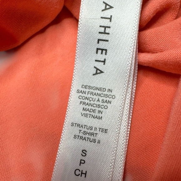 Athleta Coral Short Sleeve Stratus II Tee Size small petite - Picture 4 of 7